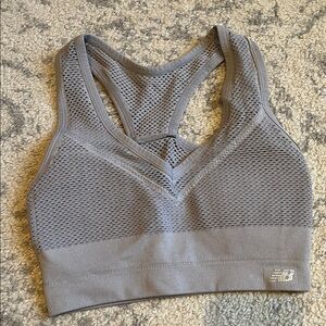 New Balance Light Gray Seamless Racerback Sports Bra size S